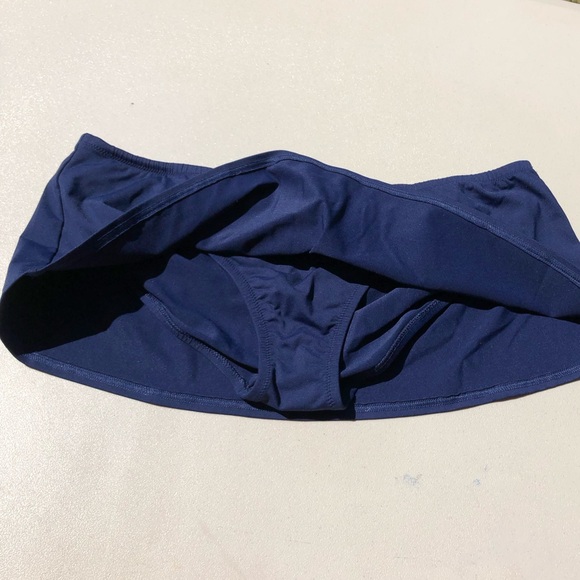 Lands End Canvas 1963 Women’s Swimsuit Bathing Suit Swim Skirt Bottom Navy L - Picture 2 of 7